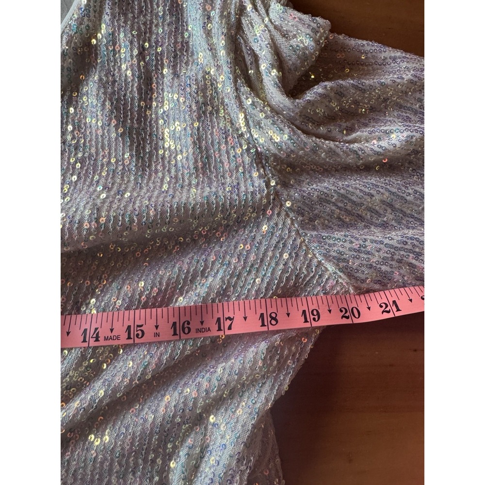 Mable Anthropology Sequin Mini Dress/Tunic Sz Small Bishop Sleeves *No Belt - Picture 9 of 10